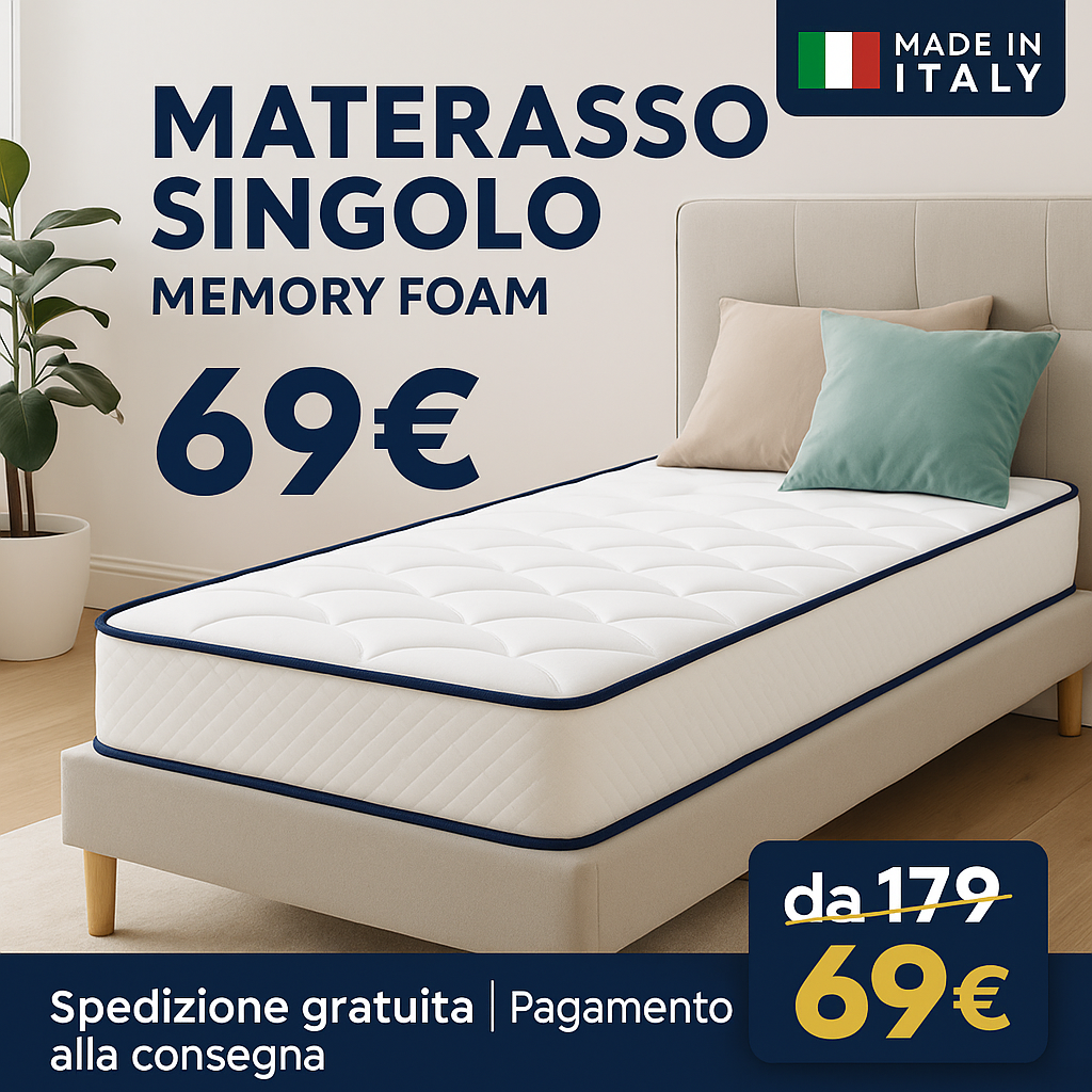 Offerta Morbidea: Materasso matrimoniale a 139,90€, 2 cuscini inclusi, prova 100 notti