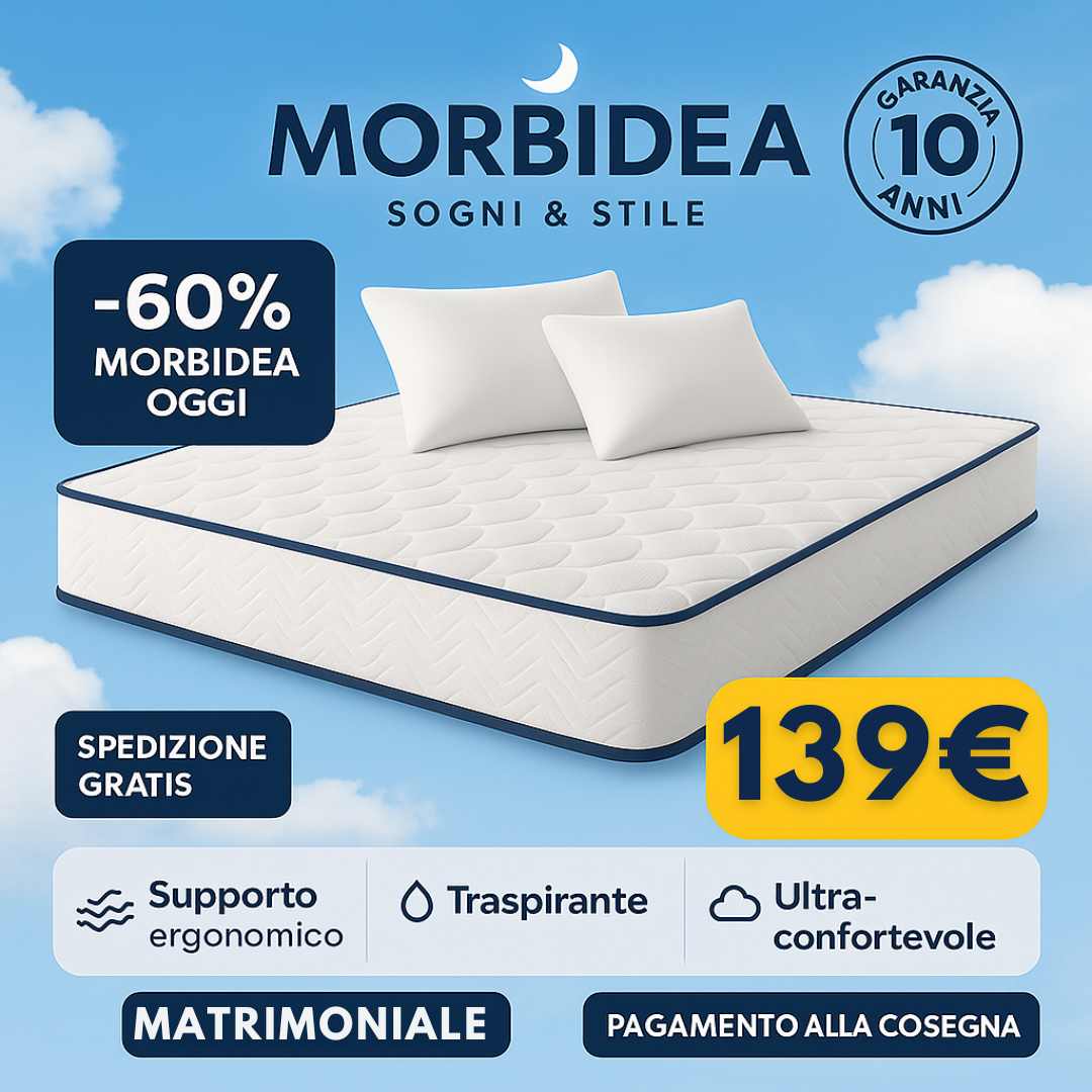 Offerta Morbidea: materasso in Memory Foam con prova 100 notti