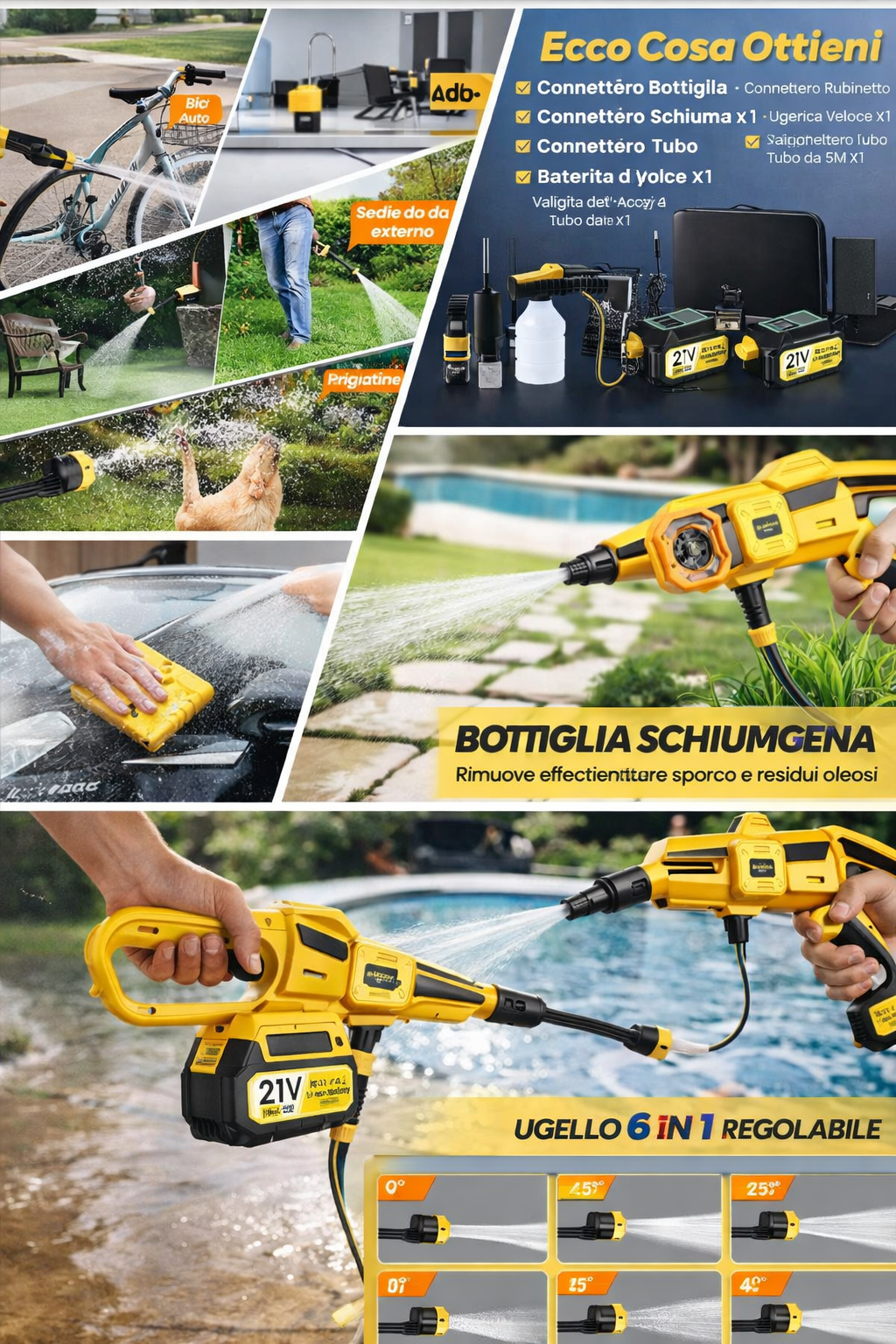 Kit completo idropulitrice con accessori