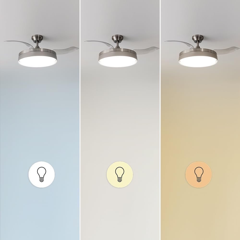 Ventilatore con tre tonalità di luce