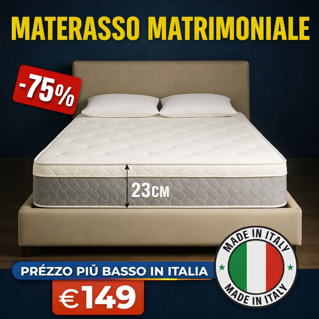 Offerta Morbidea: Materasso matrimoniale a 139,90€, 2 cuscini inclusi, prova 100 notti