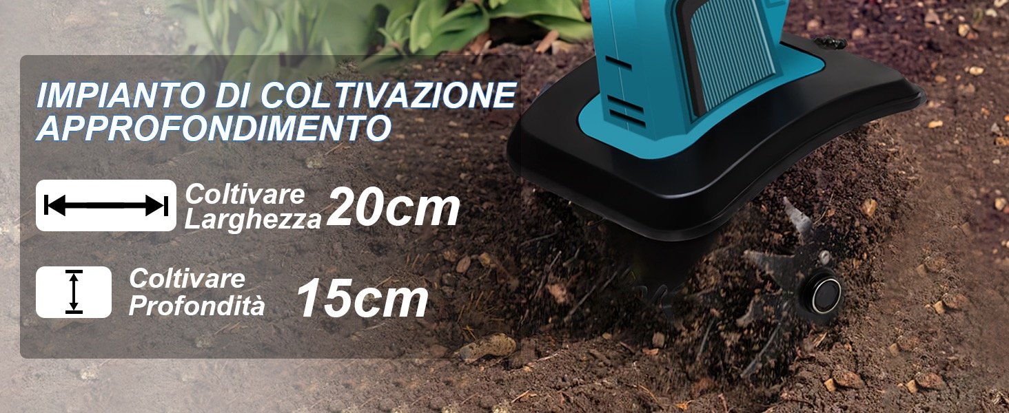 Motozappa in uso giardino