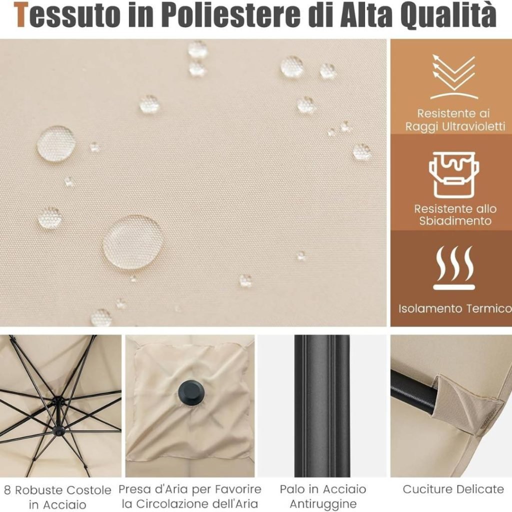 Ombrellone montato in terrazza