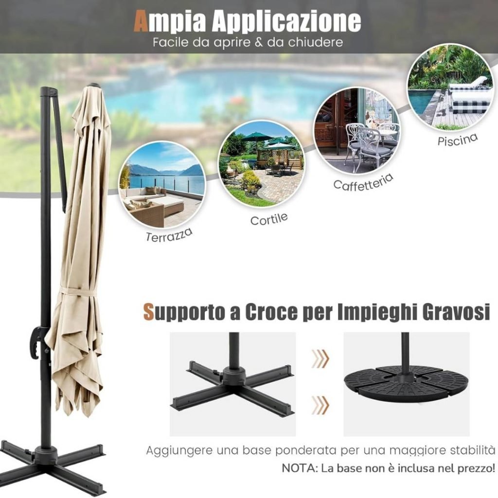 Ombrellone in terrazza al tramonto
