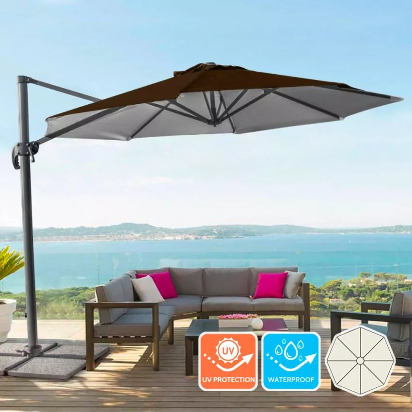 Ombrellone con asta laterale 3x3 metri offerta completa