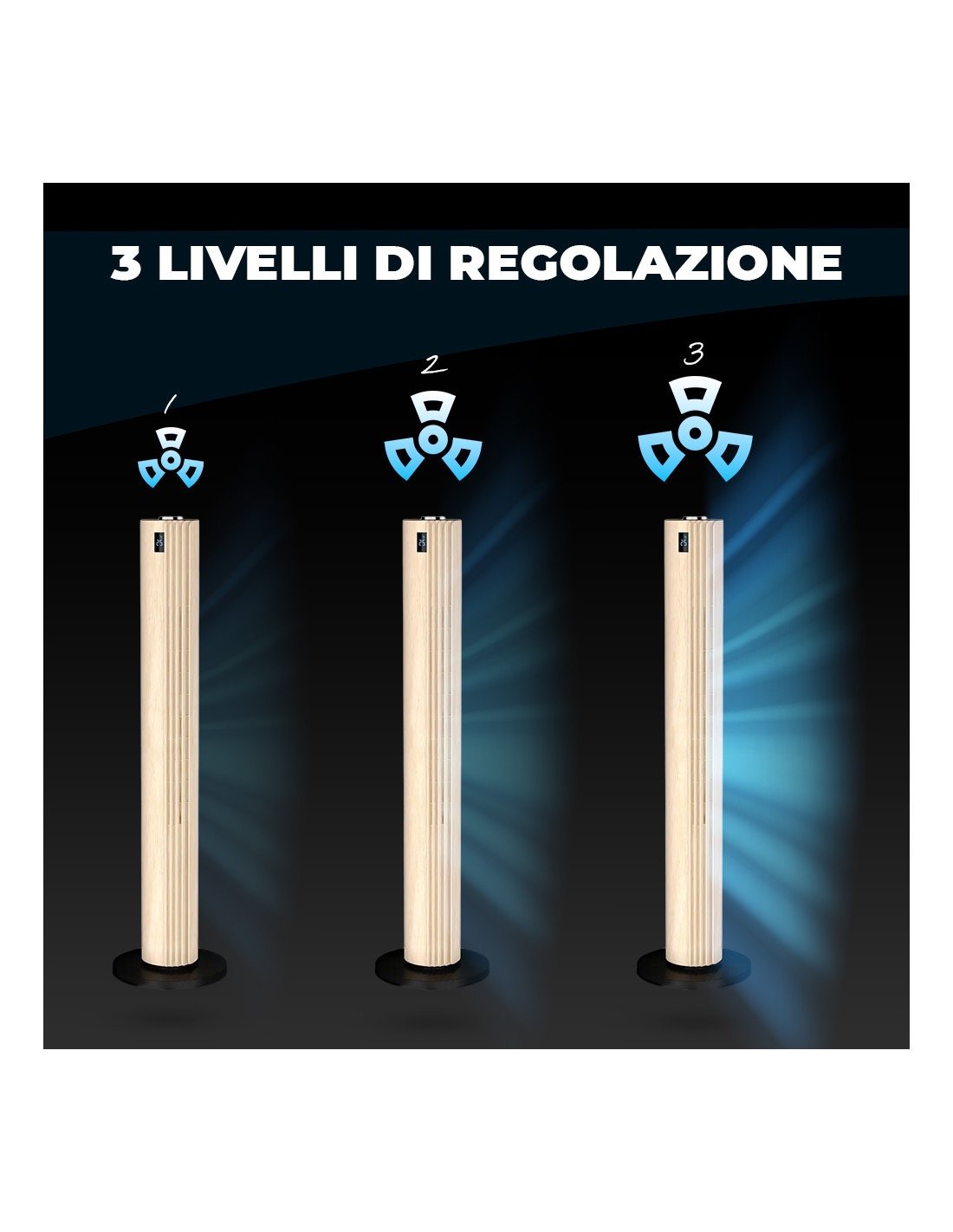 Dettaglio ventilatore Rowenta black wood