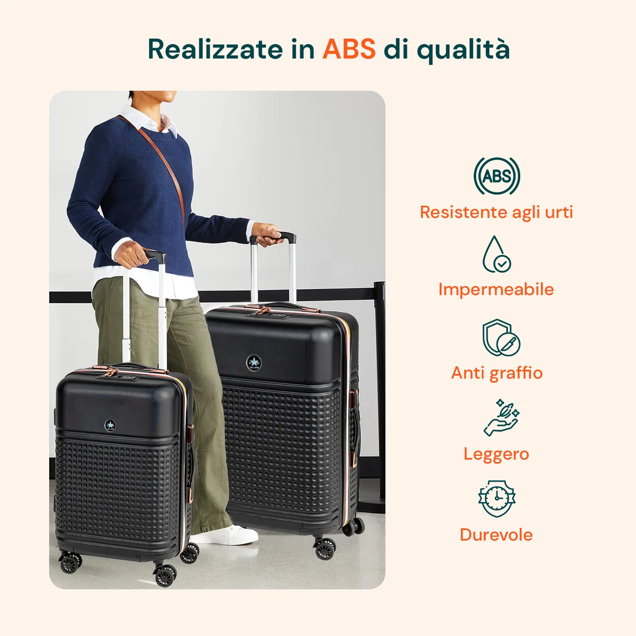 Scocca rigida resistente del trolley