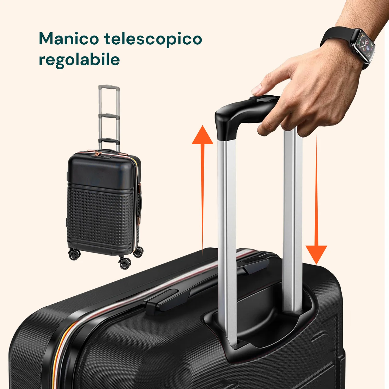 Maniglia telescopica regolabile del trolley