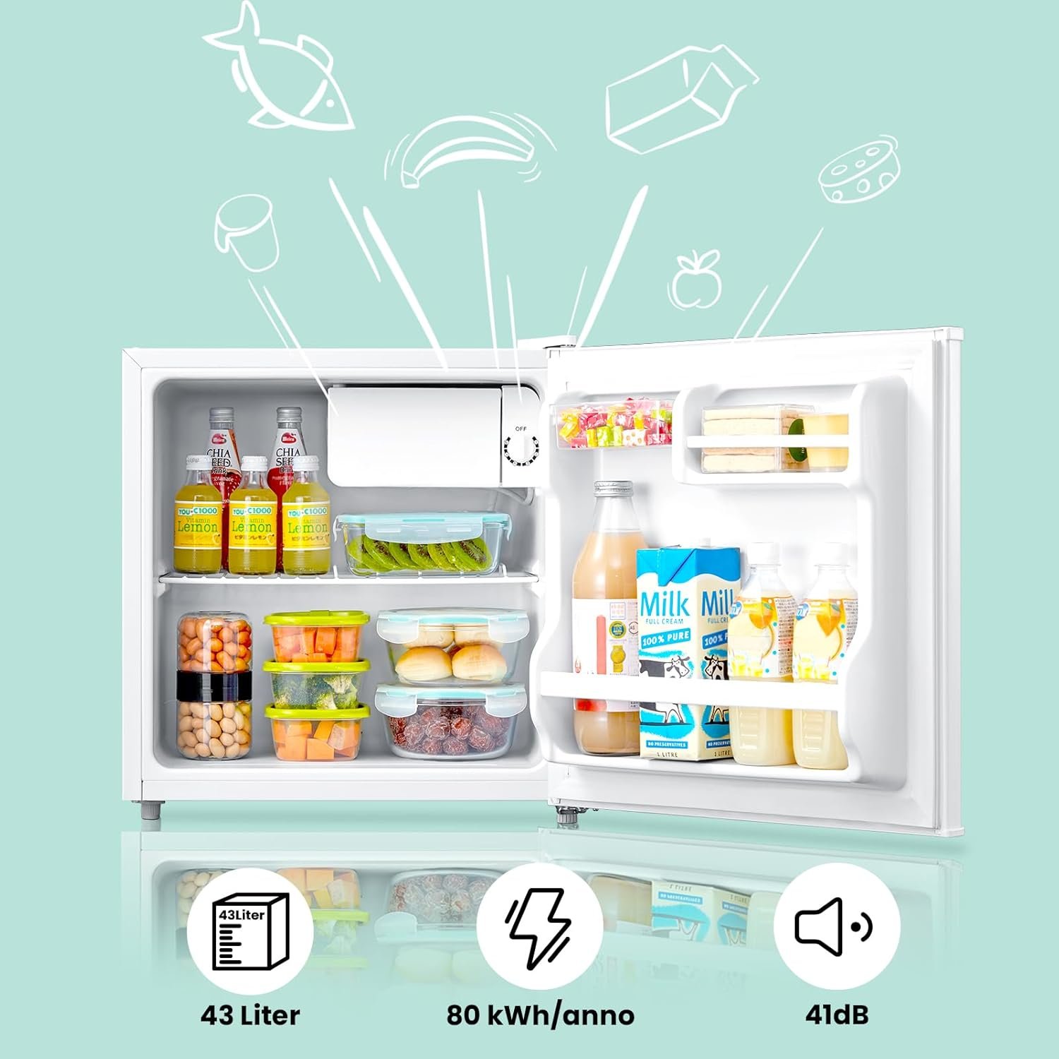 Interno mini frigo 43 litri