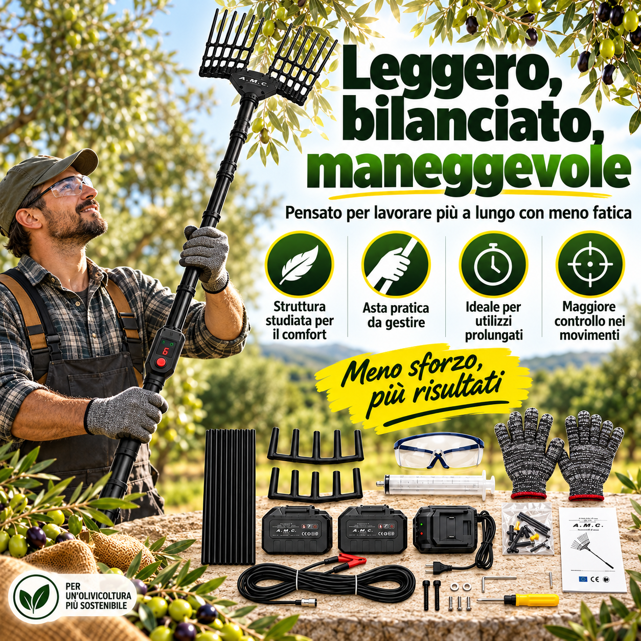 Abbacchiatore con asta telescopica
