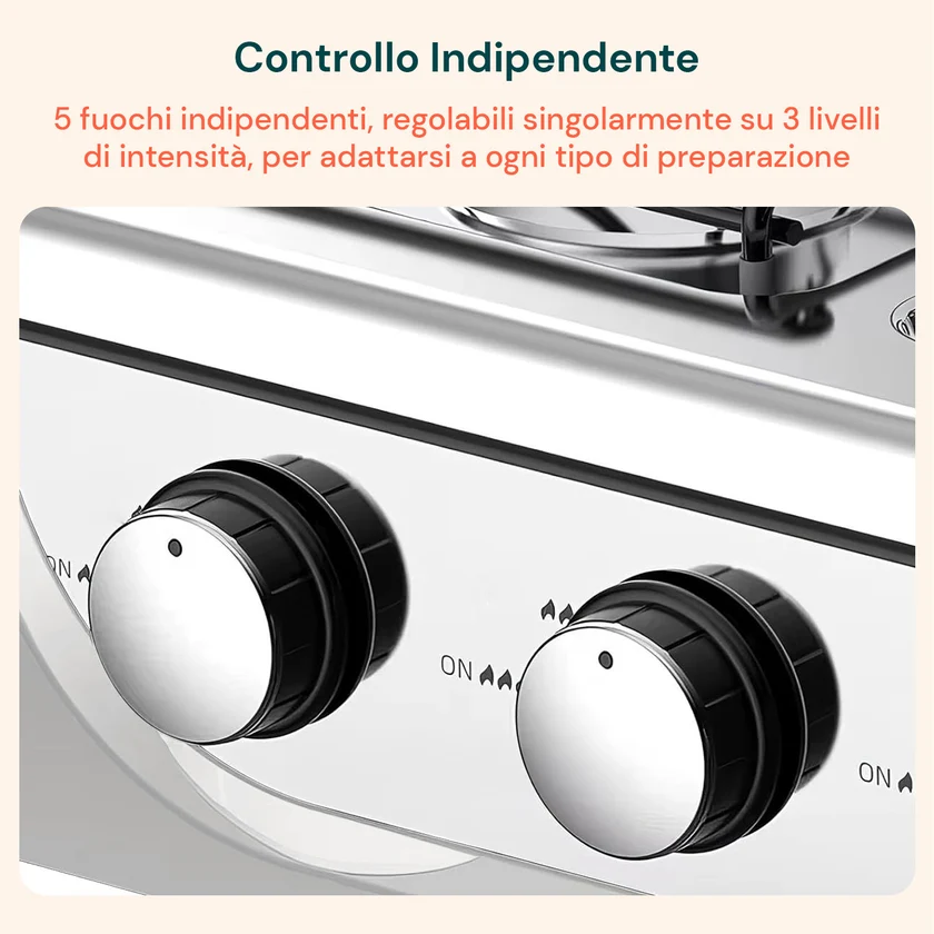 Regolazione indipendente dei cinque fuochi