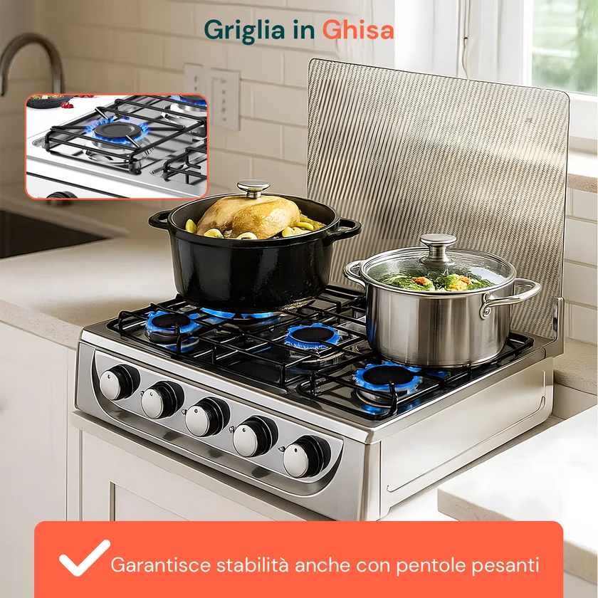 Griglia in ghisa stabile e resistente del fornellone cinque fuochi