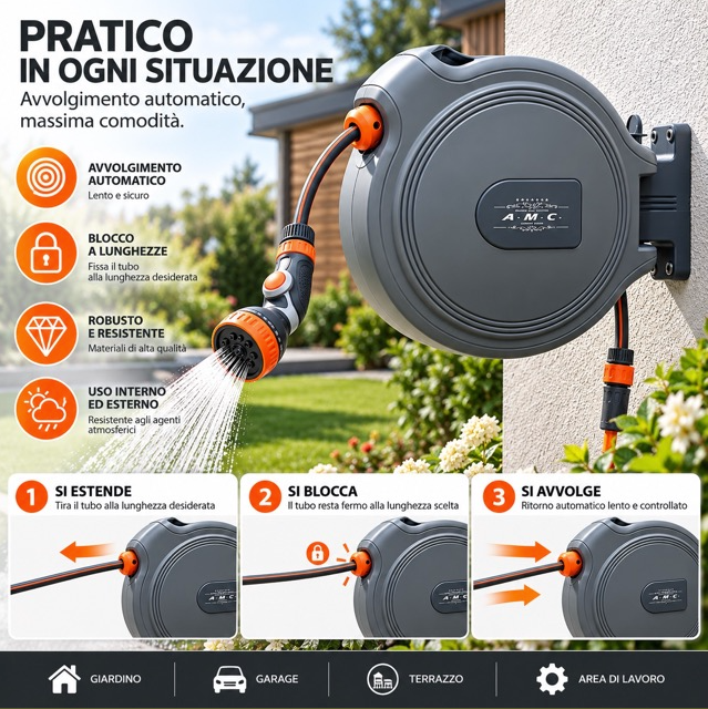 Dettagli avvolgitubo automatico