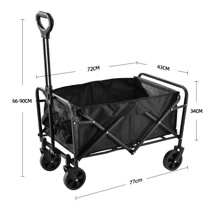 Carrello pieghevole nero da trasporto