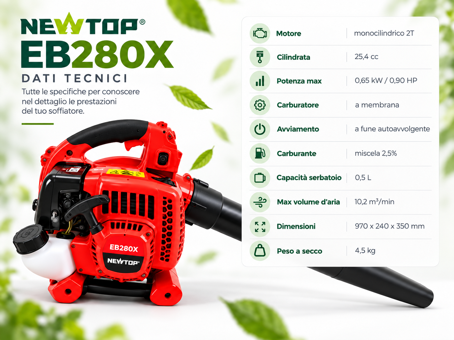 Dati tecnici NEWTOP EB280X
